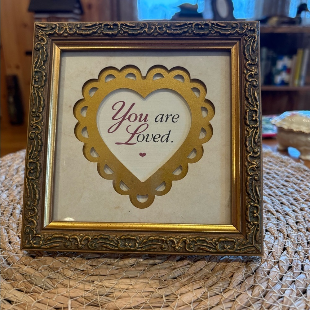Imagine Designs Inc Vntg Gold Scroll Design Frame With Heart shaped Love verse